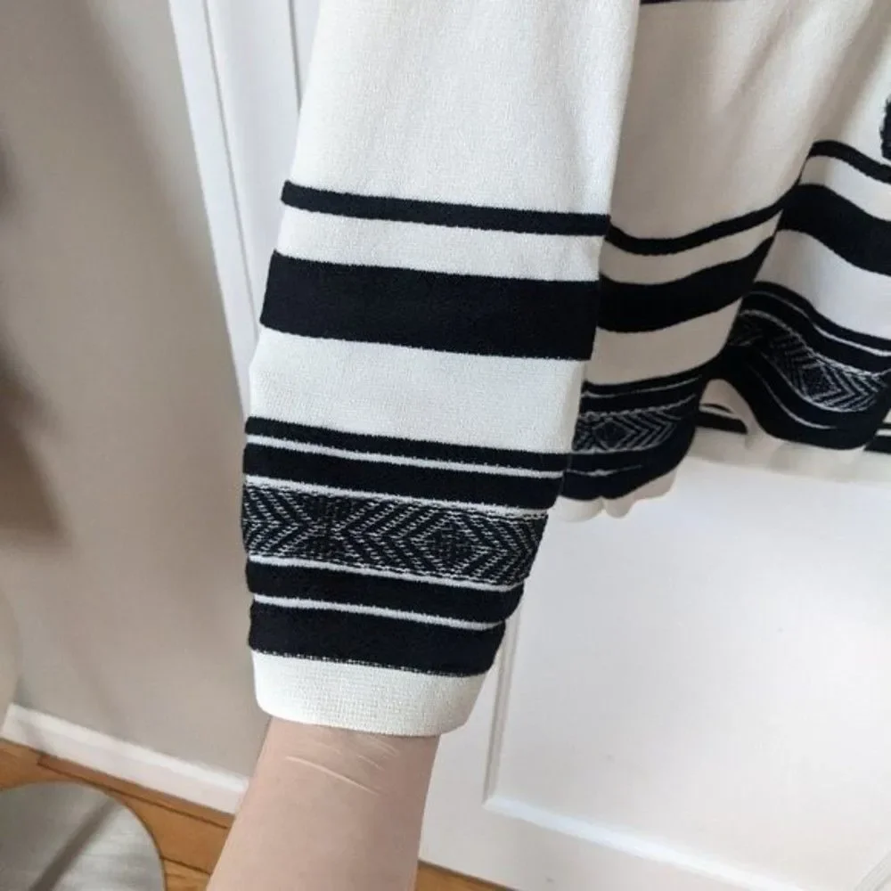 Tory Burch | Patchwork Embroidered Pueblo Basket Weave Sweater Sz M